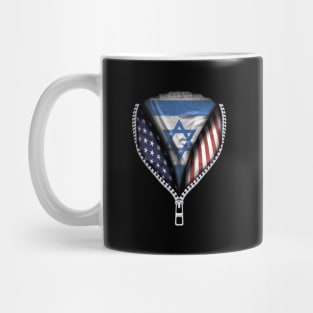 Isreali Flag  Israel Flag American Flag Zip Down - Gift for Isreali From Israel Mug